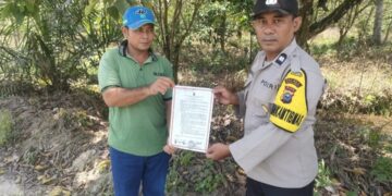 Bhabinkamtibmas Ini, Ajak Warga Cegah Karhutla dan Bijak Bermedsos