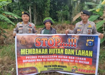 Antisipasi Karhutla di Musim Kemarau, Polsek Teluk Meranti Sosialisasikan Maklumat Kapolda Riau dan Binluh