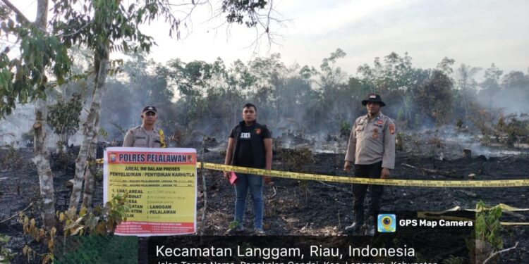 Hotspot Tak Terpantau DLK Ditemukan di Langgam Pelalawan, Api Sudah Padam tapi Masih Berasap