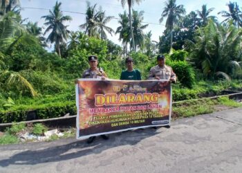 Polsek Kuala Kampar Sosialisasi Larangan Bakar Lahan ke Warga Sungai Perak