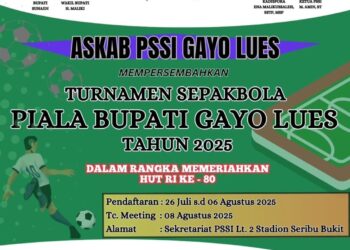 Askab PSSI Gayo Lues Buka Pendaftaran Sepakbola Piala Bupati Dalam Rangka HUT RI Ke 80