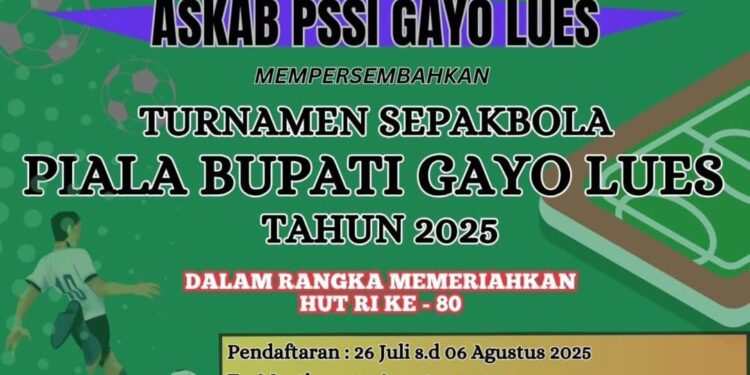 Askab PSSI Gayo Lues Buka Pendaftaran Sepakbola Piala Bupati Dalam Rangka HUT RI Ke 80