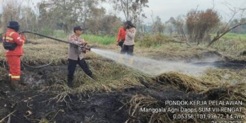 Tim Gabungan Masih Lakukan Pendinginan di Lokasi Karhutla Desa Kesuma, Pelalawan
