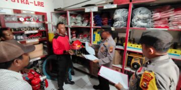 Cek Kesiapan, Polsek Bunut Tinjau Peralatan Pemadam Karhutla PT Serikat Putra