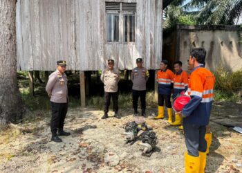 Polsek Pangkalan Kerinci Cek Kesiapan MPA dan Alat Pemadam Karhutla di Kuala Terusan