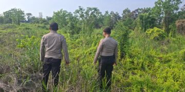 Polsek Pangkalan Kerinci Sosialisasikan Larangan Membakar Lahan, Patroli Digelar di Titik Rawan Karhutla