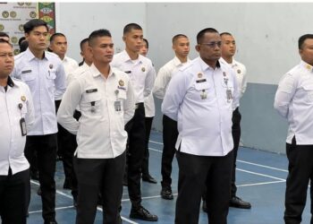 Kepala Rutan Takengon Beserta Staf Mengikuti Apel Pagi Bersama Kemenkon Hukum, HAM Dan Imipas