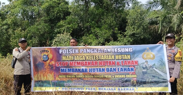 Polsek Pangkalan Lesung Gencar Sosialisasi Stop Bakar Hutan