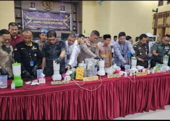 Polres Langsa Musnahkan Sabu dan Ganja Senilai Miliar Rupiah