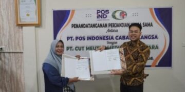 Sinergi Pengiriman Logistik Kesehatan, PT CMN Tandatangani MoU Bersama PT POS Indonesia Cabang Langsa 