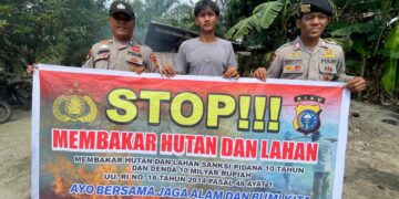 Polsek Teluk Meranti Sosialisasikan Maklumat Kapolda Riau Cegah Karhutla di Perkebunan Warga