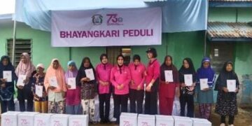 Polsek Mariana Lakukan Pengamanan Kegiatan Bakti Sosial Ibu Bhayangkari Kapolda Sumsel