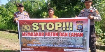 Polsek Pangkalan Kerinci Gencarkan Patroli Karhutla dan Sosialisasi Larangan Bakar Hutan