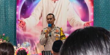 Polsek Langgam Hadiri Ibadah Minggu Kasih, Wujudkan Harmoni di Tengah Masyarakat