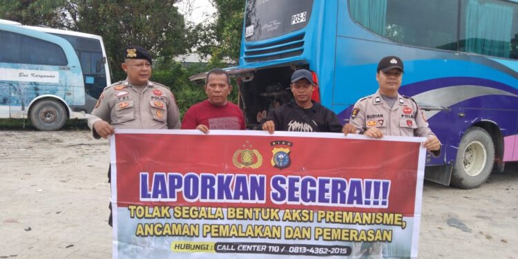 Polsek Pangkalan Kerinci Sosialisasikan Penolakan Premanisme, Ajak Masyarakat Aktif Jaga Keamanan
