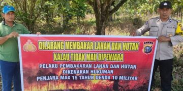 Polsek Langgam Sosialisasikan Larangan Membakar Hutan dan Lahan di Desa Segati