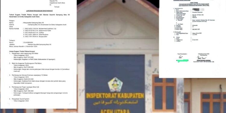 Masyarakat Desa Batu XII Cot Girek Desak Inspektorat Aceh Utara Bertindak