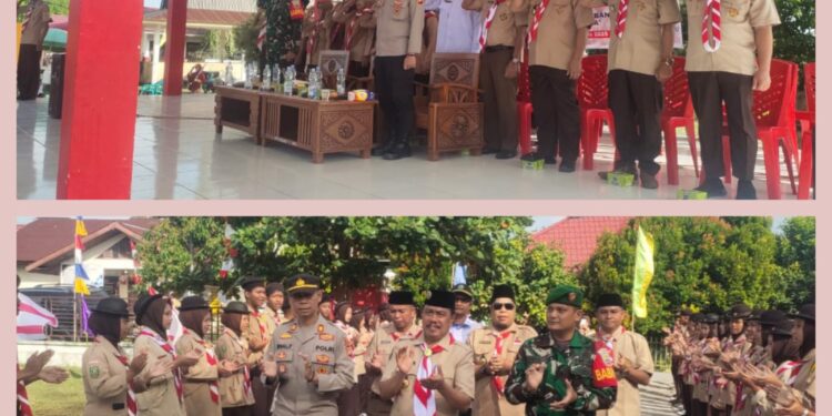 Upacara Hari Pramuka ke-64 di Kecamatan Bunut Berjalan Lancar