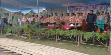 Wakili Kapolsek Pulau Rimau, Briptu Rizki Juanda Hadiri Upacara Pembukaan Jambore Ranting Selat Penuguan