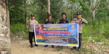 Cegah Karhutla, Polsek Pangkalan Lesung Gencar Laksanakan Patroli dan Sosialisasi Maklumat Kapolda