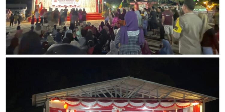 Polisi Hadiri Lomba Nyanyi Ibu RT/RW di Sidomukti, Peringatan HUT RI ke-80 Berjalan Aman