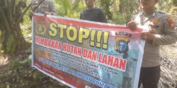 Polsek Teluk Meranti Sosialisasikan Pencegahan Karhutla, Sebarkan Maklumat Kapolda Riau