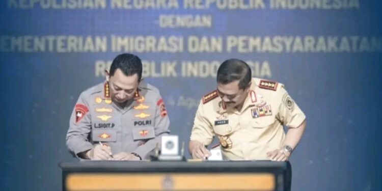 Perkuat Sinergi, Kemenimipas Bersama Polri Teken Nota Kesepahaman dan Perjanjian Kerja Sama