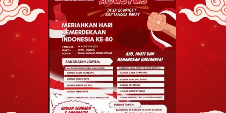 Aneka Lomba Digelar Pemerintah Gampong Seuriget Meriahkan HUT RI ke-80