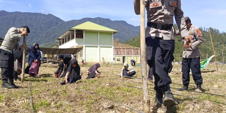 Polsek Bintang Bersama Pesantren Al-Hasaniah Tanam Jagung, Dukung Ketahanan Pangan Nasional