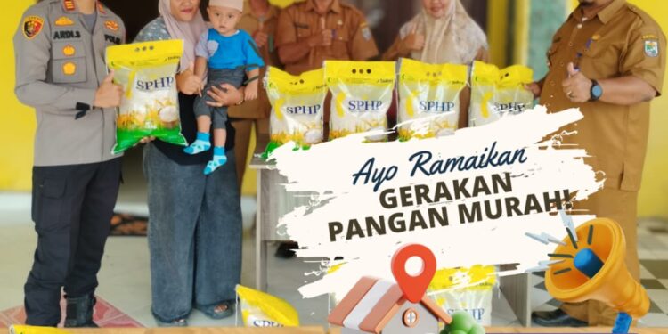 Operasi Pasar Murah di Kecamatan Ukui, Wujud Kepedulian Polres Pelalawan untuk Stabilitas Pangan