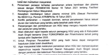 Pemkab Aceh Singkil Bersama Stakeholder Rumuskan 13 Poin, Bahas MBG Hingga HGU