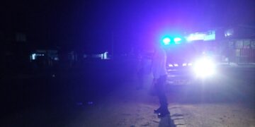 Polsek Pangkalan Lesung Gelar Blue Light Patrol, Jaga Keamanan Warga di Malam Hari