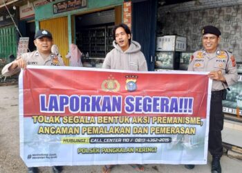 Polsek Pangkalan Kerinci Gencar Sosialisasi Tolak Premanisme, Warga Diajak Waspada