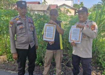 Polsek Kuala Kampar Sosialisasi Maklumat Kapolda Riau soal Karhutla