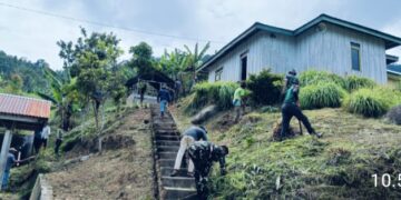Dalam Rangka HUT TNI Ke-80,Anggota Koramil 05/Linge,Karya Bakti Perbaiki Air Bersih dan Tempat Wudhu,di Dusun Peregen.