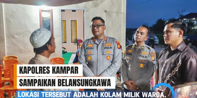 Kapolres Kampar Sampaikan Belasungkawa Tenggelamnya Balita di Tambang Bukan Galian C!”