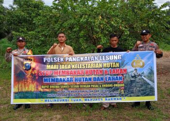 Polsek Pangkalan Lesung Gencar Sosialisasikan Maklumat Kapolda Riau Terkait Bahaya Karlahut