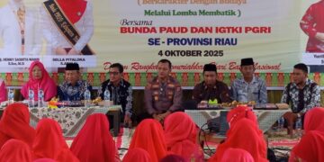 Kapolsek Pangkalan Lesung Hadiri Kegiatan Membatik Serentak Tiga Kecamatan di Desa Rawang Sari