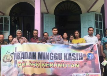 Polsek Kerumutan Gelar “Minggu Kasih” Bersama Jemaat GPIB di Desa Beringin Makmur