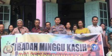 Polsek Kerumutan Gelar “Minggu Kasih” Bersama Jemaat GPIB di Desa Beringin Makmur