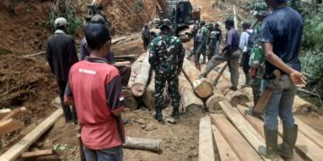 Pengerjaan Jembatan TMMD Ke-126 Kodim 0106/Aceh Tengah Di Kute Keramil Terus Dipercepat