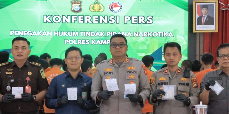 Sikat Habis! Polres Kampar Amankan 66 Gembong Narkoba Sita Ratusan Gram Sabu dan Ribuan Ekstasi Operasi Antik Berhasil!”