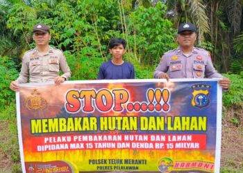 Polsek Teluk Meranti Sebar Maklumat Kapolda Riau, Warga Diimbau Cegah Karhutla