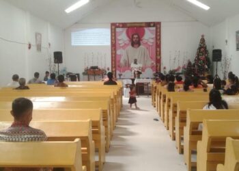 Polsek Langgam Gelar Ibadah Minggu Harmoni di Gereja Oikumene Desa Segati