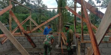 Pembangunan RTLH Satgas TMMD Ke 126 Capai Progress 30% Milik Ibu Kasnawati