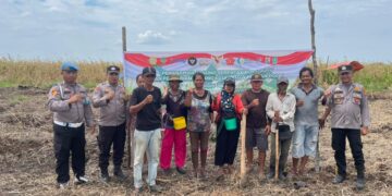 Polisi Tanam Jagung Serentak di Kuala Kampar, Dorong Ketahanan Pangan Daerah