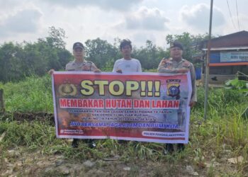 Polsek Pangkalan Kerinci Gencarkan Patroli dan Sosialisasi Larangan Bakar Lahan