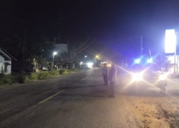 Polsek Pangkalan Lesung Gelar Blue Light Patrol, Jamin Keamanan Malam Hari