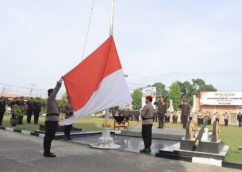 Polres Kampar Gelar Upacara Sumpah Pemuda Ke-97 Di Halaman Mapolres Kampar