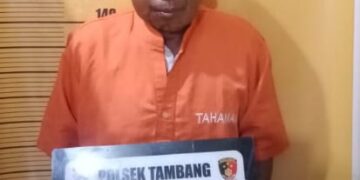 Pelaku Pencabulan Anak Diamankan Polsek Tambang Usai Diajar Massa